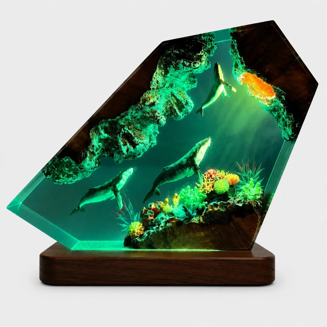 Ocean Table Lamp with Coral Reef Design LED Mood Lighting Resin Decorative Lamp USB Living Room Bedroom | Sansoti