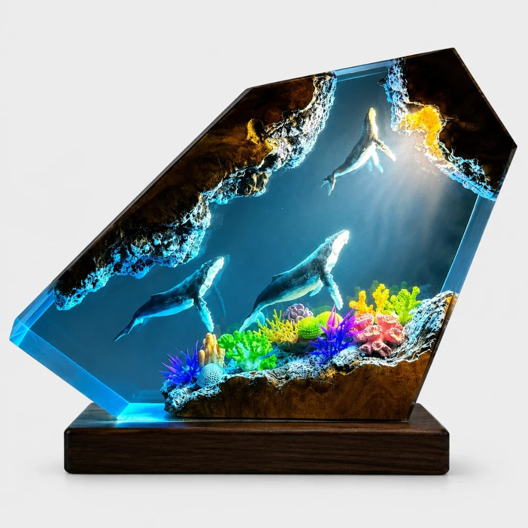 Ocean Table Lamp with Coral Reef Design LED Mood Lighting Resin Decorative Lamp USB Living Room Bedroom | Sansoti