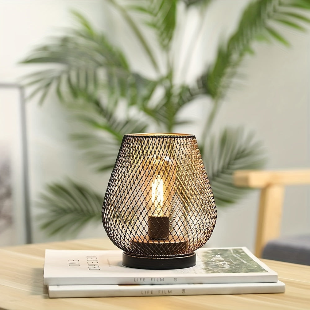 Wireless LED Lantern, Matte Black, Vintage Style, Battery-Powered Ambient Lighting for Indoors and Outdoors, Dimmable | Sansoti