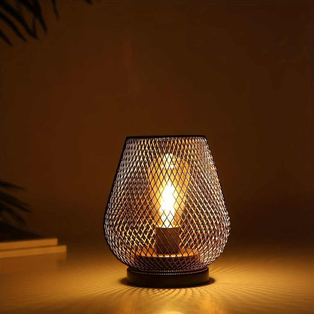 Table Lamp Wireless Rechargeable Metal Mesh Warm White LED Ambient Lighting Indoor Outdoor | Sansoti