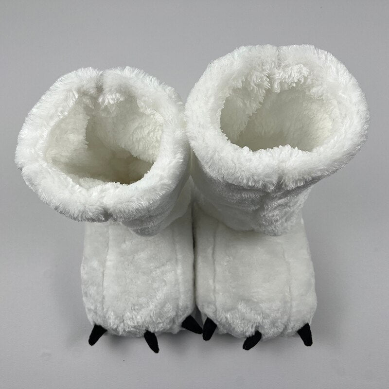 Pluche Huispantoffels met Berenpootontwerp Warm Gevoerd Antislip Unisex Winter Indoor Outdoor Sloffen | Sansoti