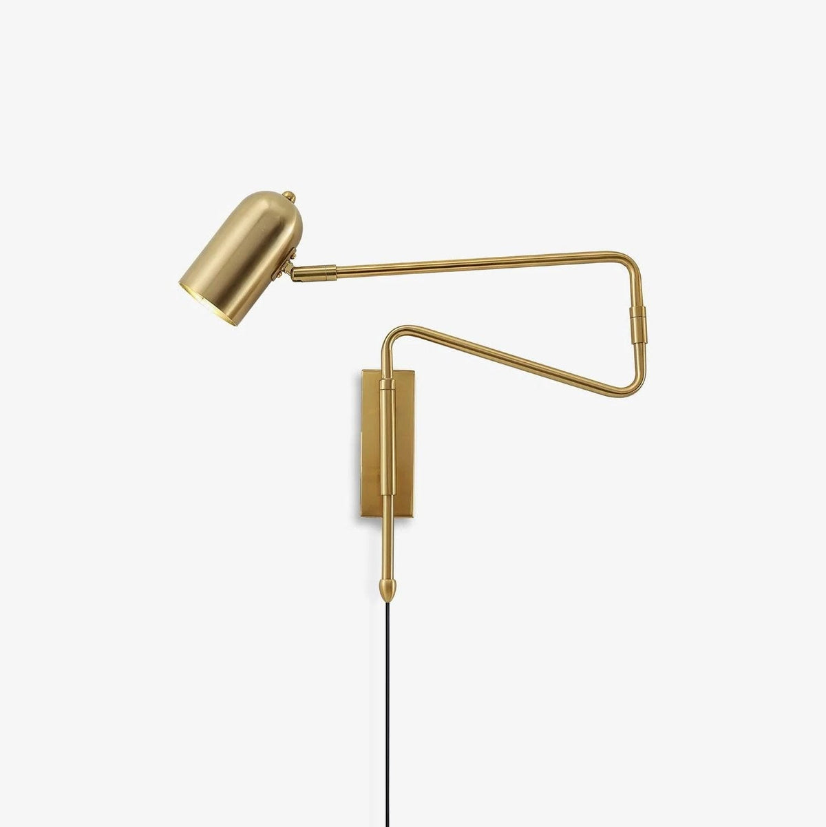 Adjustable Wall Lamp with Plug | Swiveling Arm and Adjustable Shade | Perfect for the Bedroom and Reading Nook | Sansoti