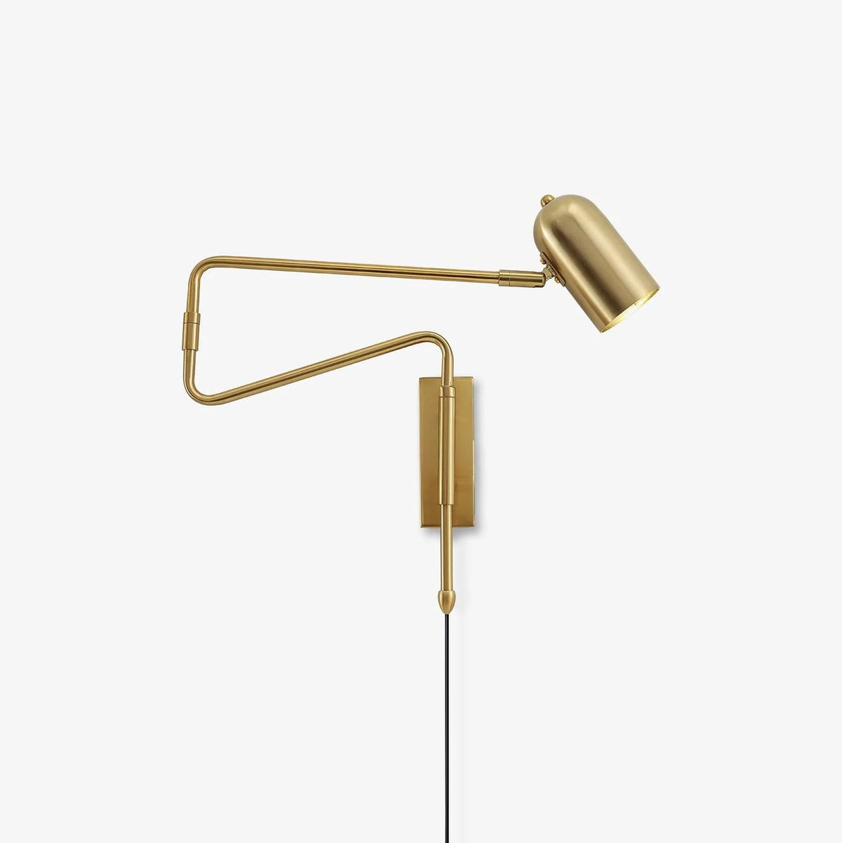 Adjustable Wall Lamp with Plug | Swiveling Arm and Adjustable Shade | Perfect for the Bedroom and Reading Nook | Sansoti