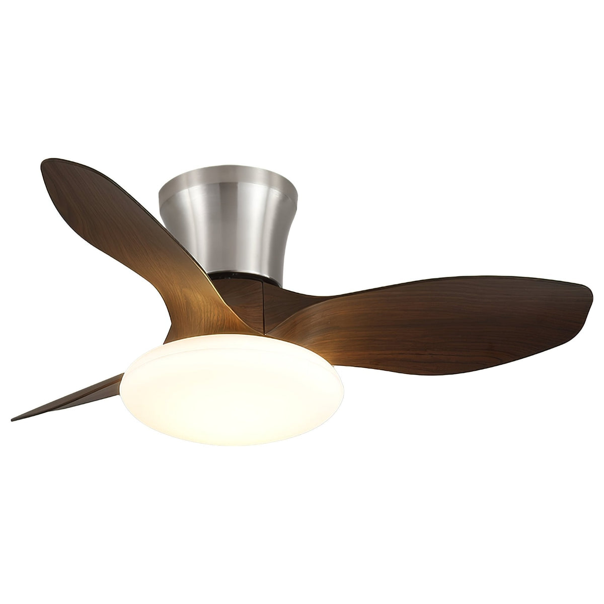 Moderner Design Deckenventilator mit LED-Beleuchtung | Holzflügel | Sansoti