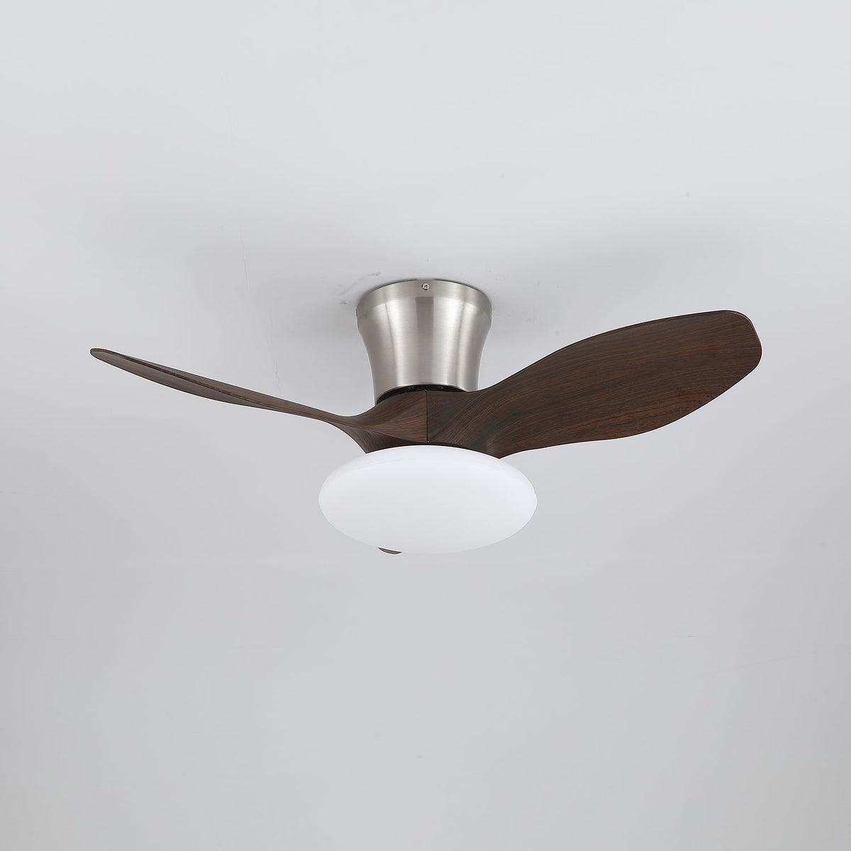 Moderner Design Deckenventilator mit LED-Beleuchtung | Holzflügel | Sansoti