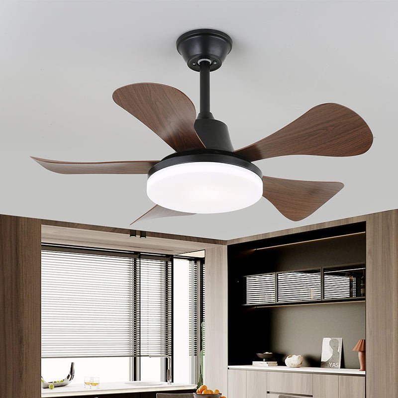 Deckenventilator mit Beleuchtung und Fernbedienung - Stilvolles Design mit Holzflügeln - Energiesparende LED - Verstellbare Geschwindigkeiten | Sansoti