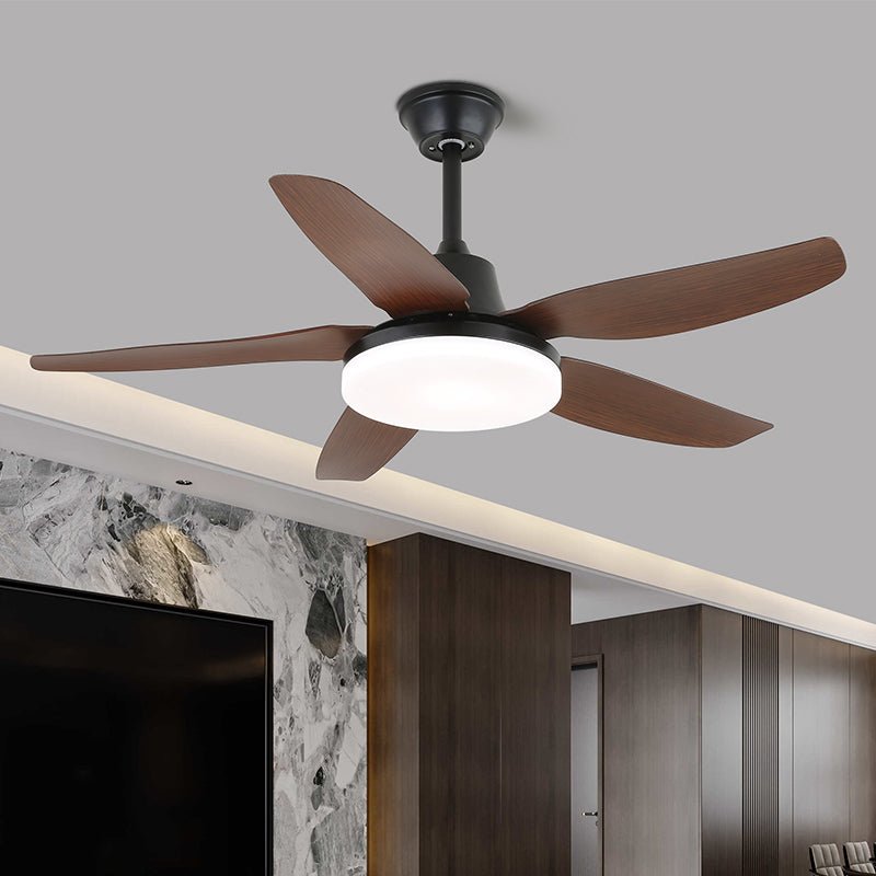 Deckenventilator mit Beleuchtung und Fernbedienung - Stilvolles Design mit Holzflügeln - Energiesparende LED - Verstellbare Geschwindigkeiten | Sansoti