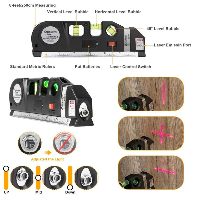 4-in-1 Multifunctional Laser Measuring Device with Tape Measure and Level – Precision Measuring Tool for DIYers and Professionals | Sansoti