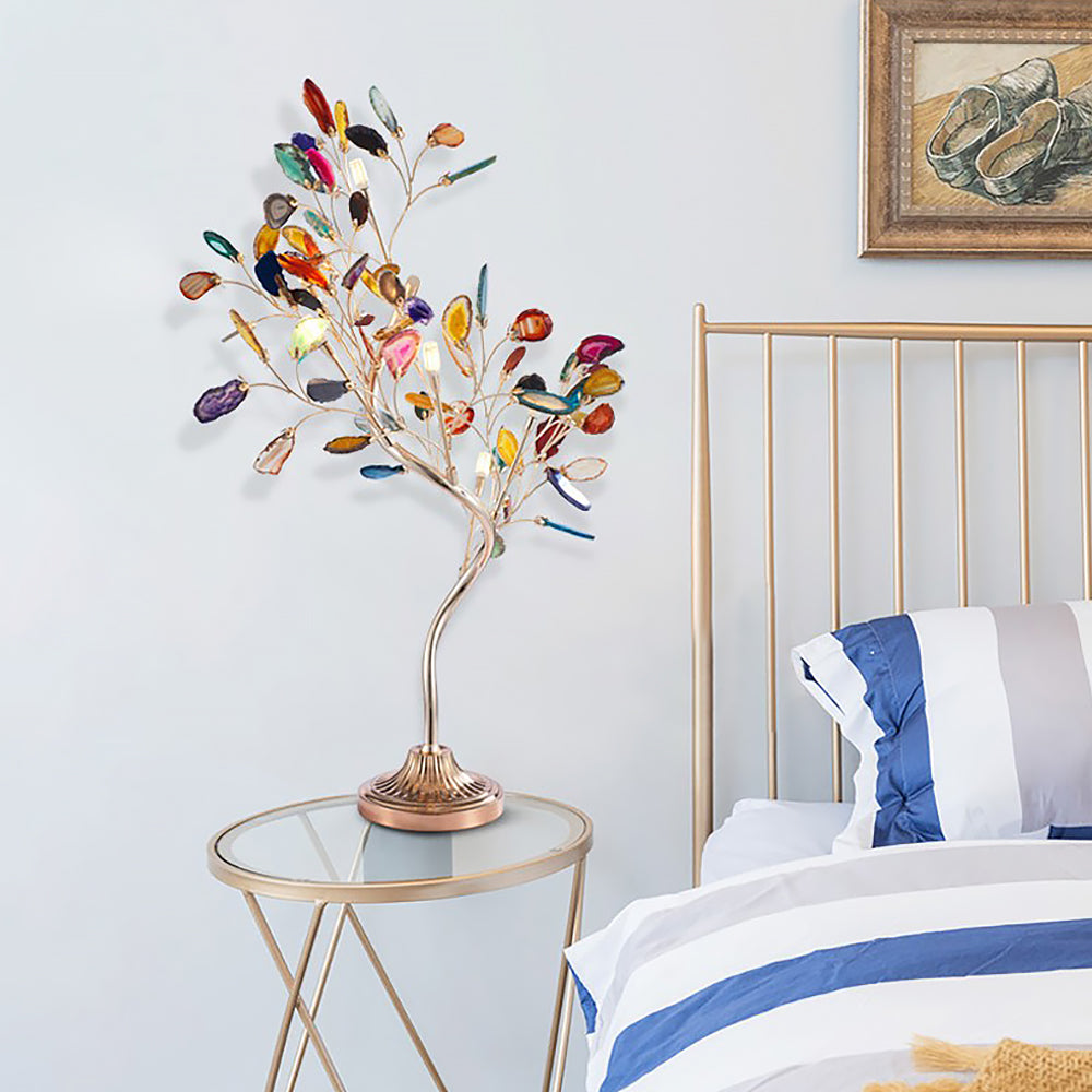 Lustre en agate – Suspension en pierre naturelle avec cadre en or rose pour grands espaces – Ø 65 cm & Ø 85 cm | Sansoti
