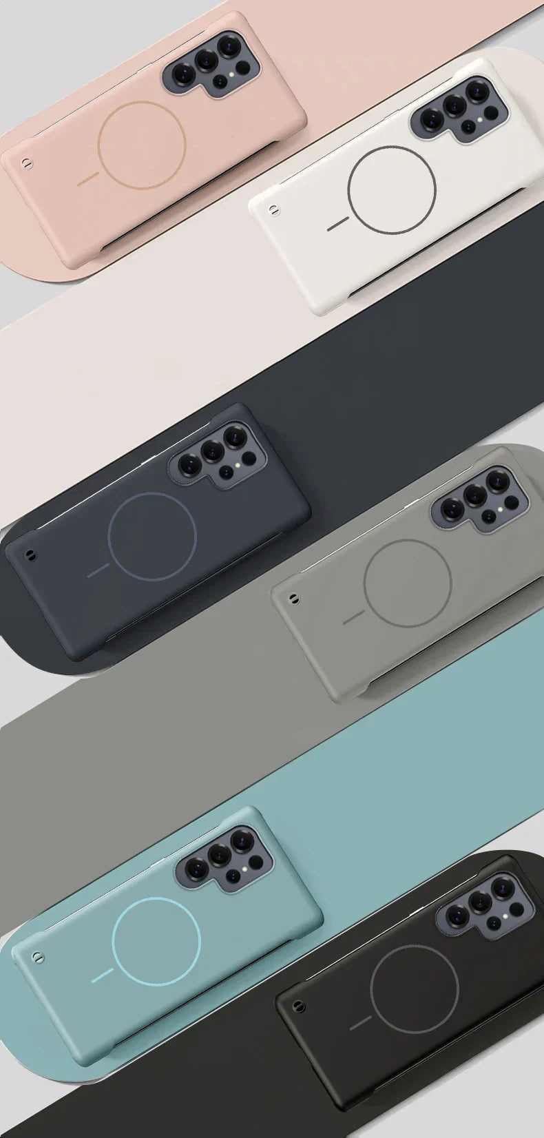 Magnetische ultradünne Samsung-Telefonhülle aus Hartmaterial, kompatibel mit kabellosem Laden, S21–S26, Schutzhülle | Sansoti