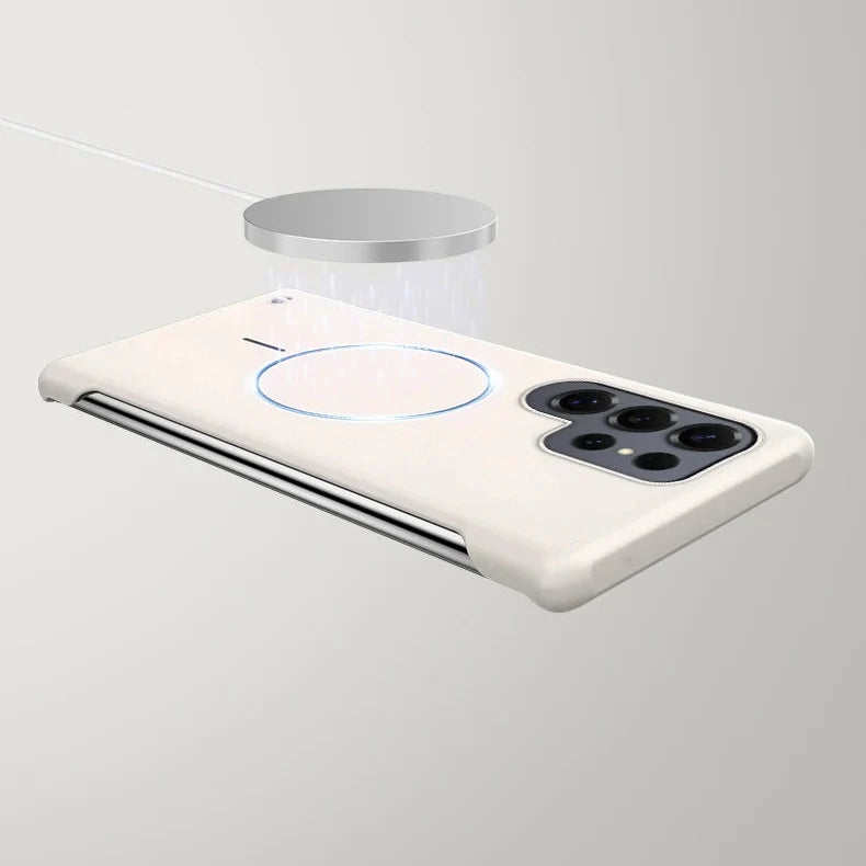 Magnetische ultradünne Samsung-Telefonhülle aus Hartmaterial, kompatibel mit kabellosem Laden, S21–S26, Schutzhülle | Sansoti
