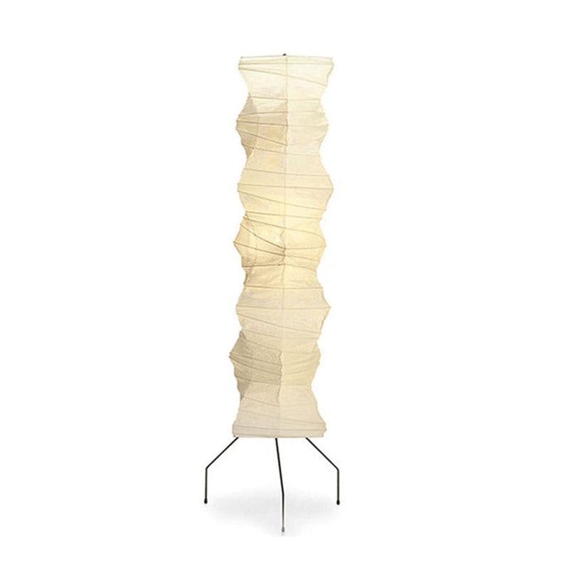 Lampadaire japonais Washi Centipede 190 cm fer noir fait main papier mûrier éclairage d’ambiance design Gifu 1951 | Sansoti
