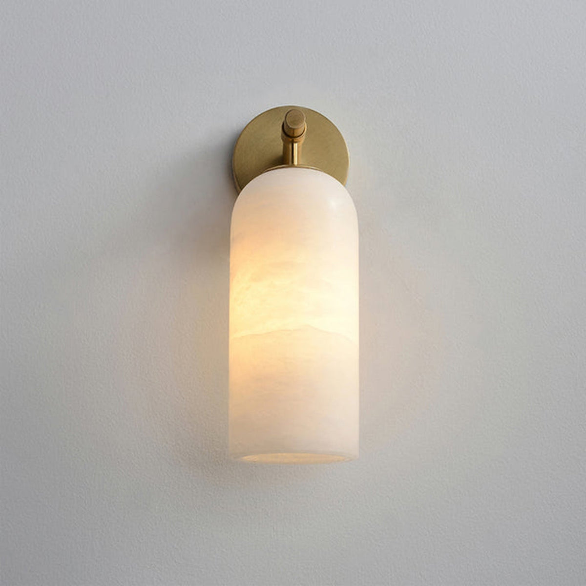 Albast Wandlamp Cilindervorm Minimalistisch Gouden Armatuur Warme Gloed Verlichting | Sansoti