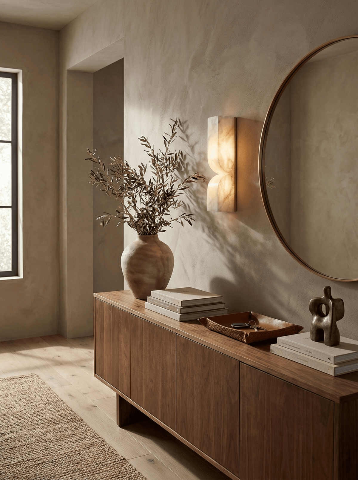 Natuursteen Wandlamp – Massief Alabaster met Organische Vormgeving & Warm Licht | Sansoti