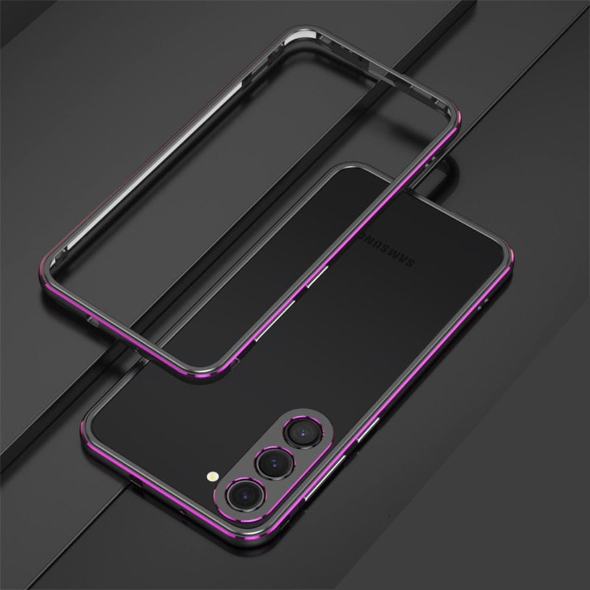 Aluminium-Bumper-Hülle für Samsung Galaxy Schutzrahmen mit Metallrand stoßfeste Handyhülle S22–S26 | Sansoti