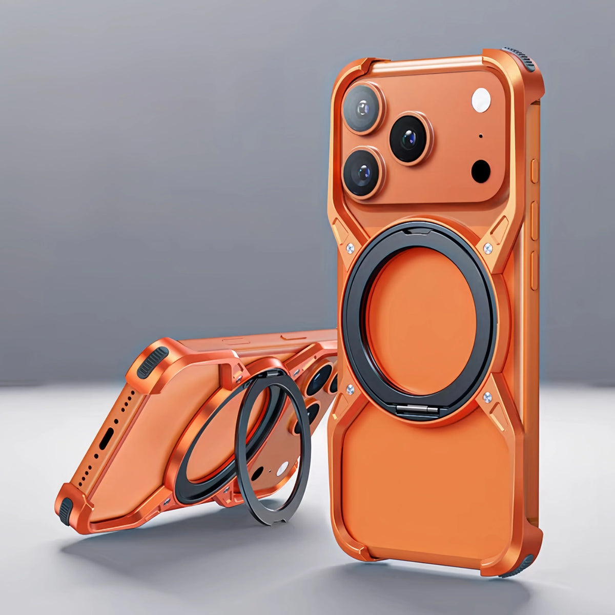 Aluminium X-Frame Telefoonhoesje iPhone 14 15 16 17 Pro Max Randloos Schokbestendig Titanium Design Luxe | Sansoti