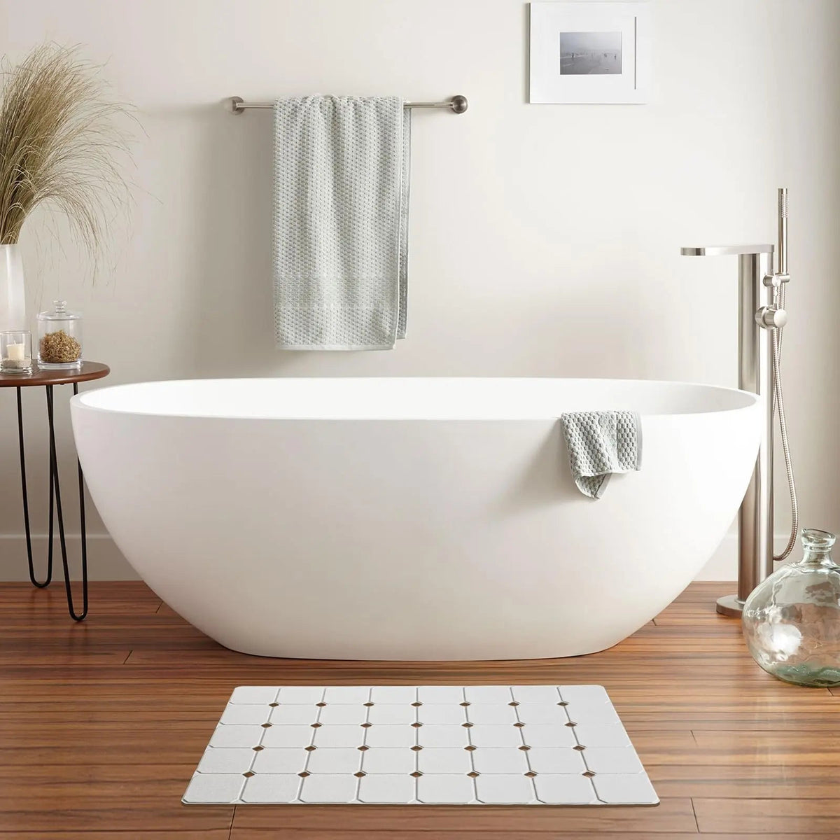 Faltbare rutschfeste Badematte mit Saugnäpfen, Silikon-Badmatte für Dusche und Bad | Sansoti