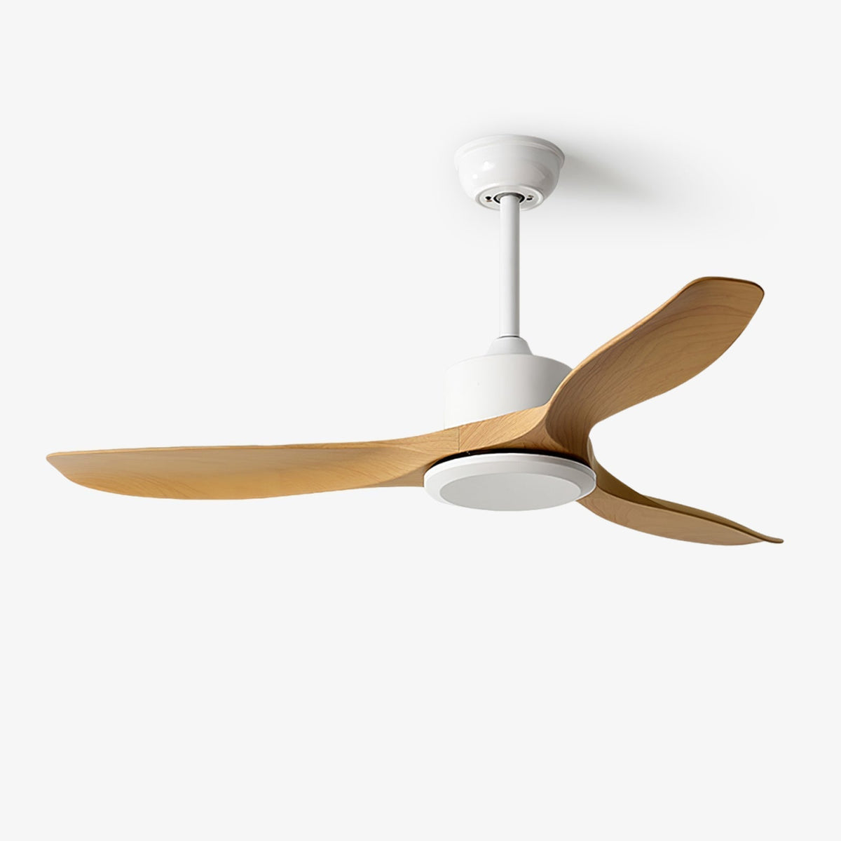 Minimalistischer Deckenventilator Holz 106-132cm Mit Fernbedienung 5 Geschwindigkeiten Umkehrbar Kupfermotor AC 110-240V | Sansoti