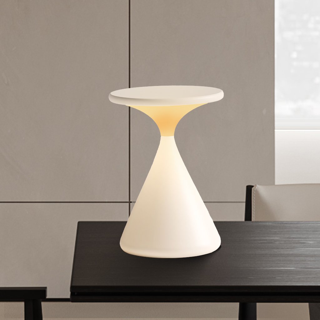 Portable Hourglass Table Lamp with Dimmable LED Battery Power Ambient Light Wireless Touch Control Living Bedroom Office Retro Stylish Modern Design | Sansoti