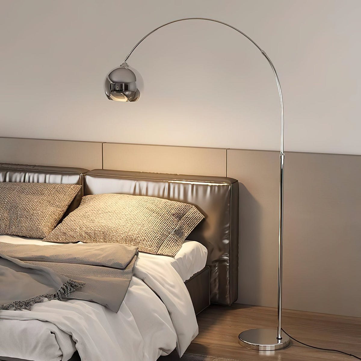 Adjustable Floor Lamp Metal Black Chrome White Telescopic Arm Reading Lamp Modern Design | Sansoti