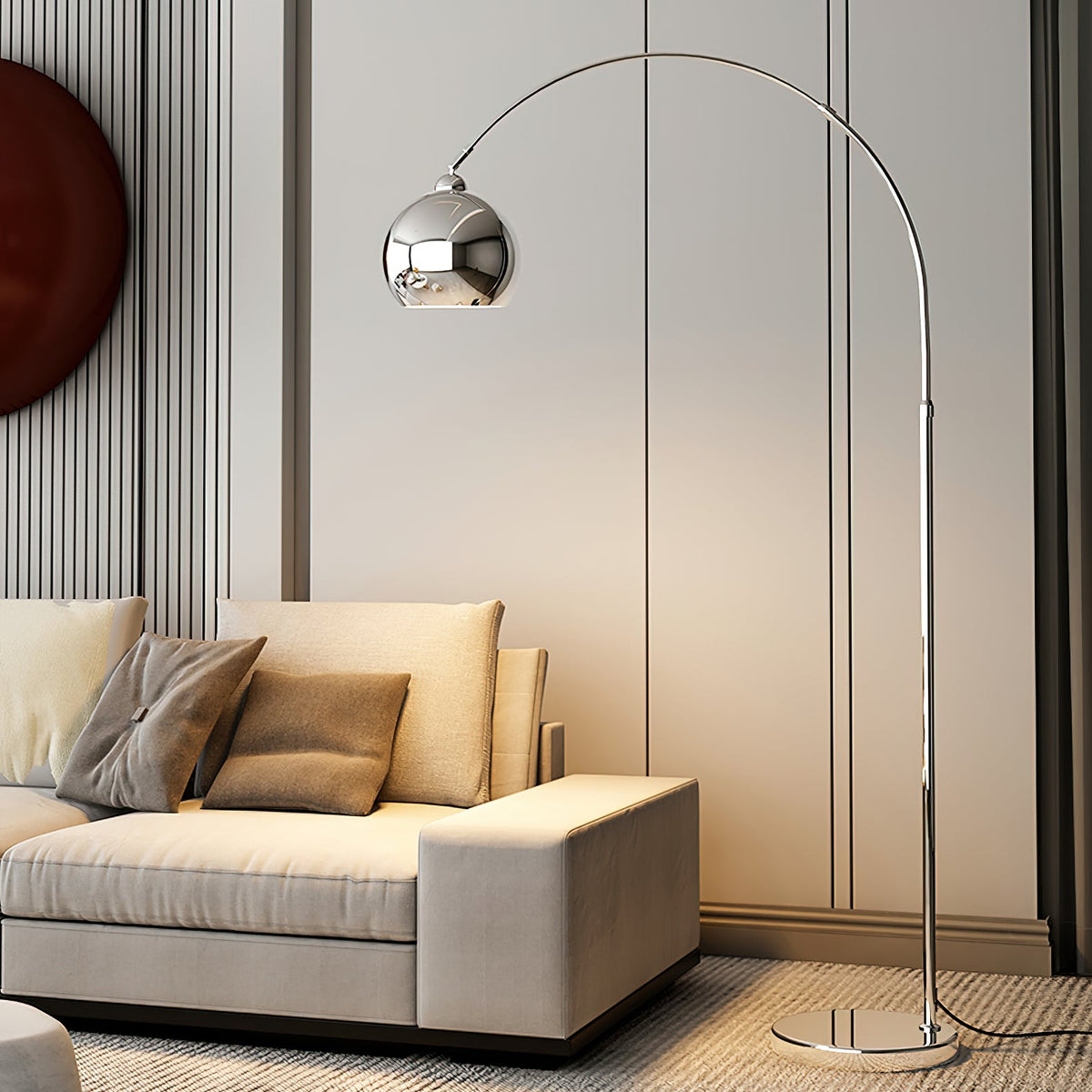 Adjustable Floor Lamp Metal Black Chrome White Telescopic Arm Reading Lamp Modern Design | Sansoti