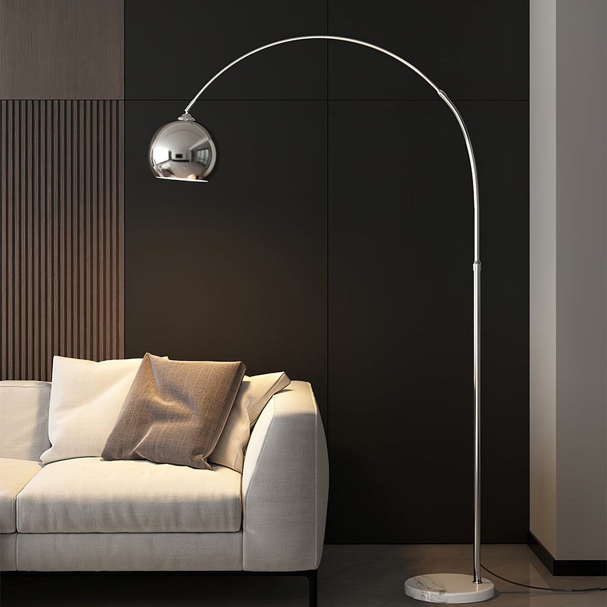 Adjustable Floor Lamp Metal Black Chrome White Telescopic Arm Reading Lamp Modern Design | Sansoti