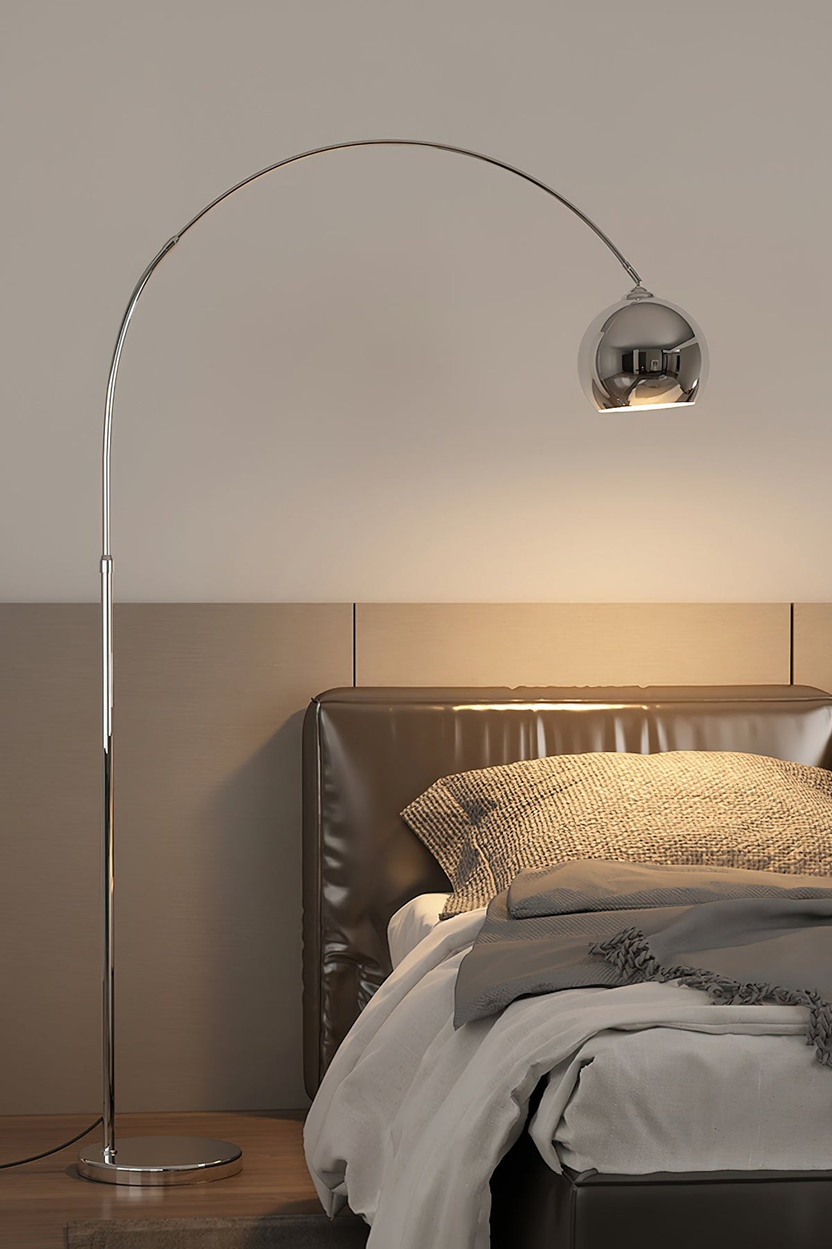 Adjustable Floor Lamp Metal Black Chrome White Telescopic Arm Reading Lamp Modern Design | Sansoti