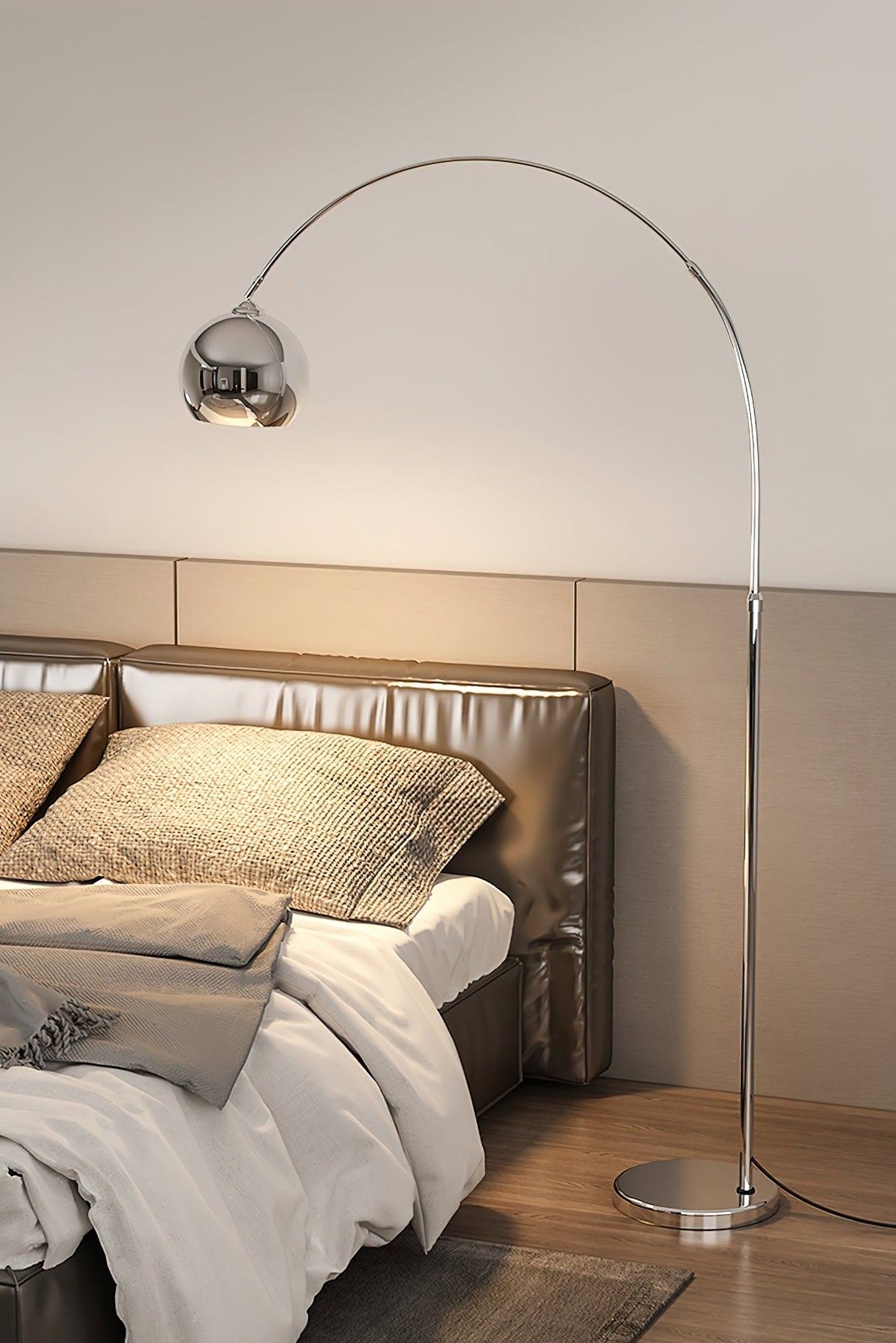 Adjustable Floor Lamp Metal Black Chrome White Telescopic Arm Reading Lamp Modern Design | Sansoti