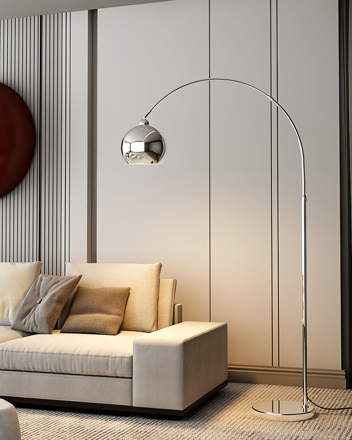 Adjustable Floor Lamp Metal Black Chrome White Telescopic Arm Reading Lamp Modern Design | Sansoti