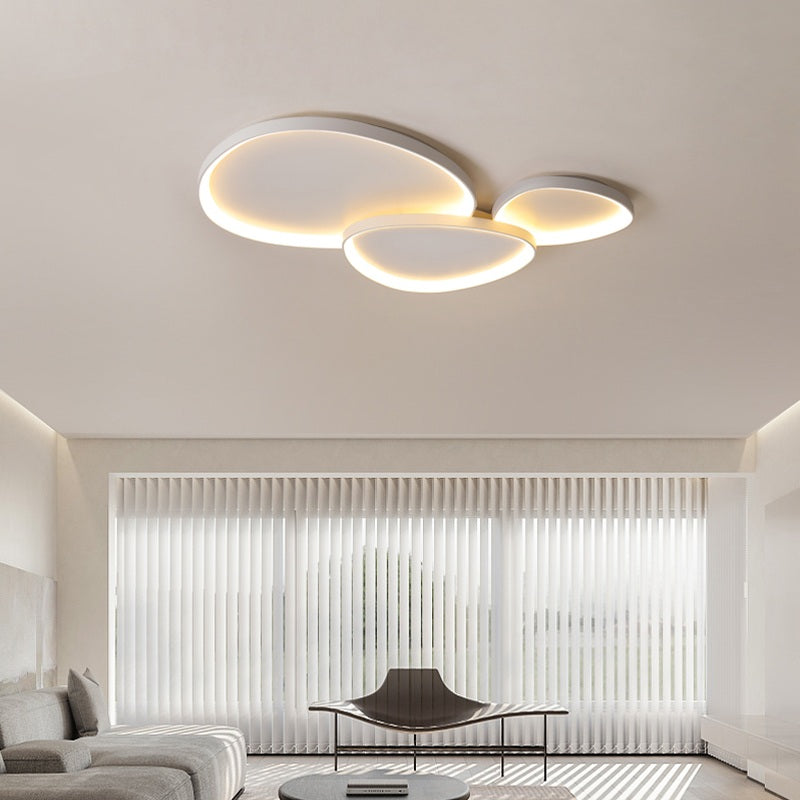 LED ceiling lamp oval dimmable metal black white bedroom hallway living room modern ceiling lighting Scandinavian design surface lamp | Sansoti