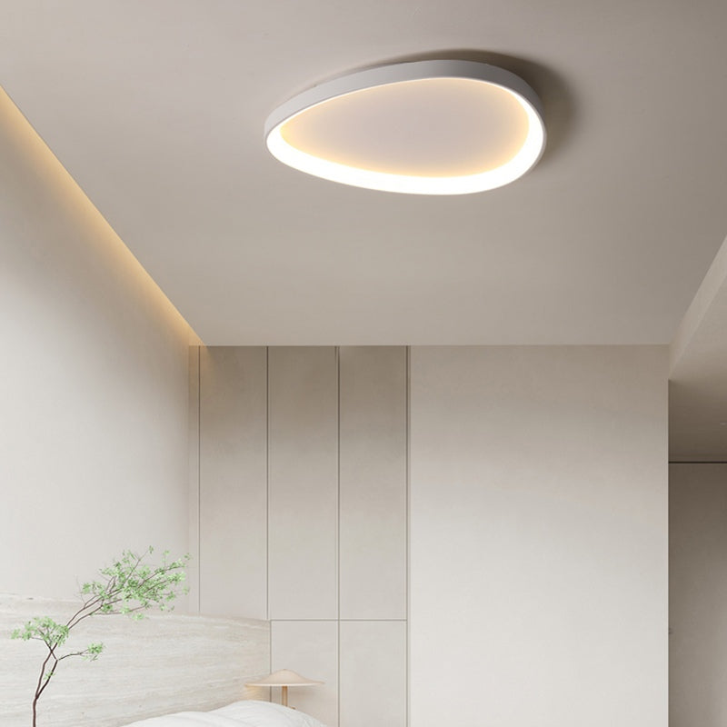 LED ceiling lamp oval dimmable metal black white bedroom hallway living room modern ceiling lighting Scandinavian design surface lamp | Sansoti
