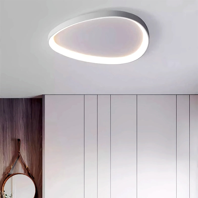 LED ceiling lamp oval dimmable metal black white bedroom hallway living room modern ceiling lighting Scandinavian design surface lamp | Sansoti
