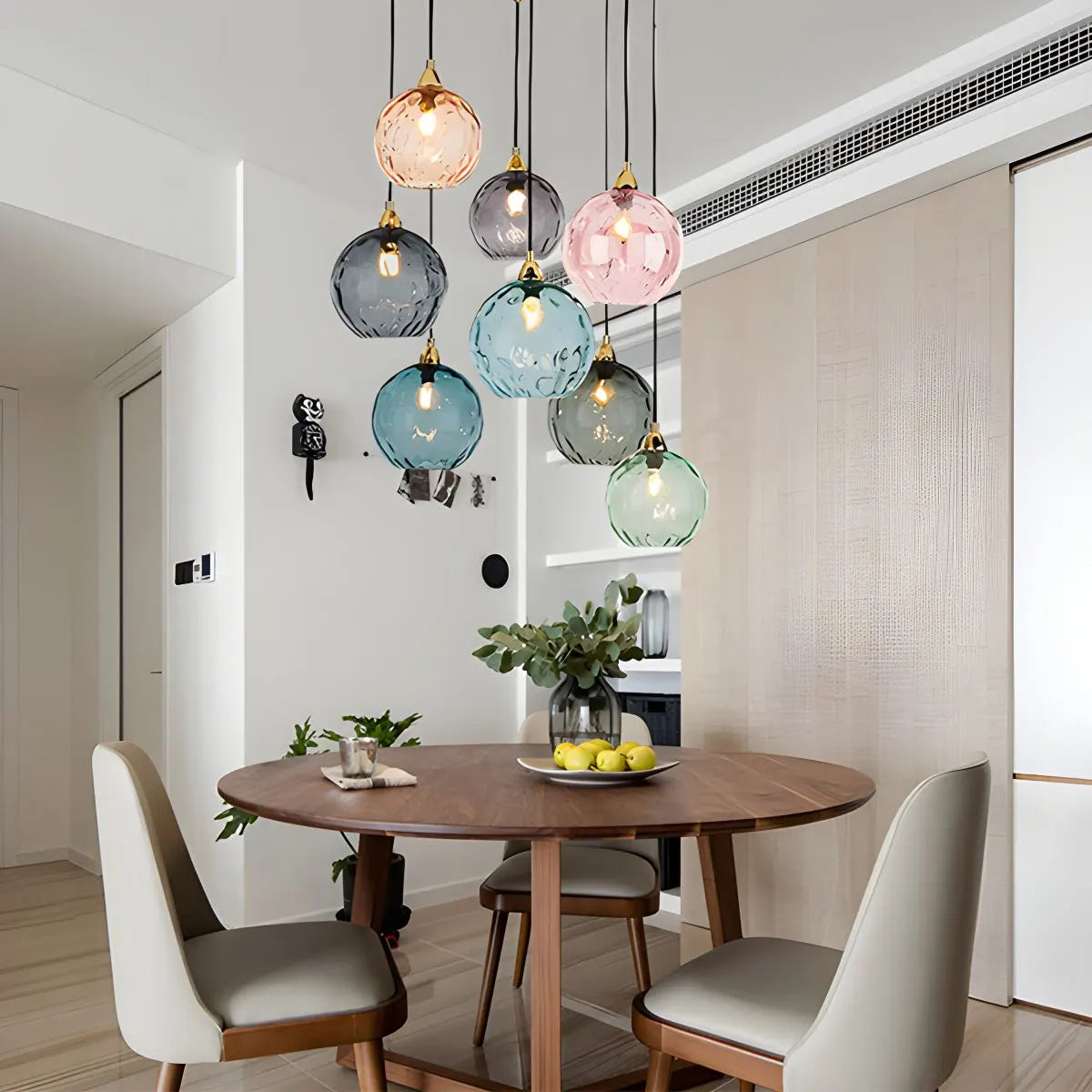 Hanglamp Glas E26 20 cm Grijs Eettafel Woonkamer Slaapkamer Rookglas Bollamp Pendellamp Sfeerverlichting | Sansoti