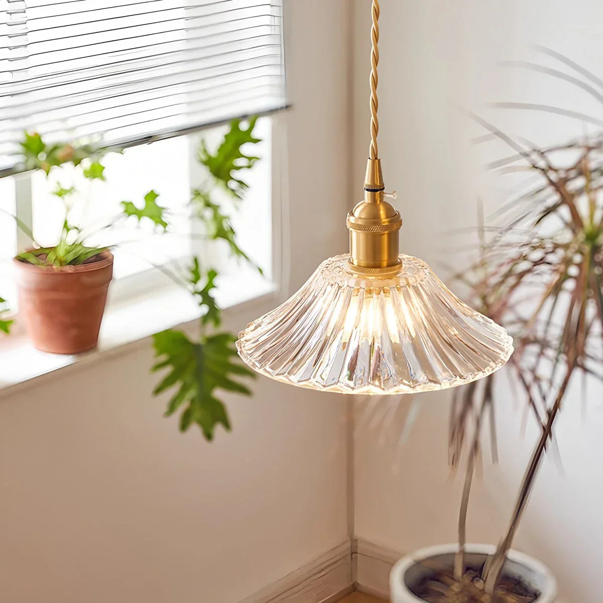 Hanglamp Glas Brons Verstelbare Kabel Woonkamer Eettafel Transparante Glazen Hanglamp Sfeerverlichting Vintage | Sansoti