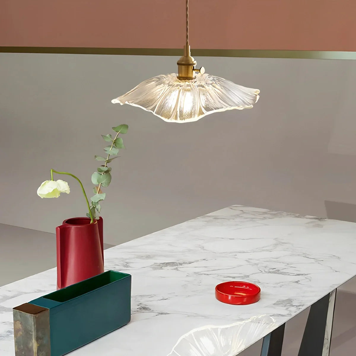Hanglamp Glas Brons Verstelbare Kabel Woonkamer Eettafel Transparante Glazen Hanglamp Sfeerverlichting Vintage | Sansoti