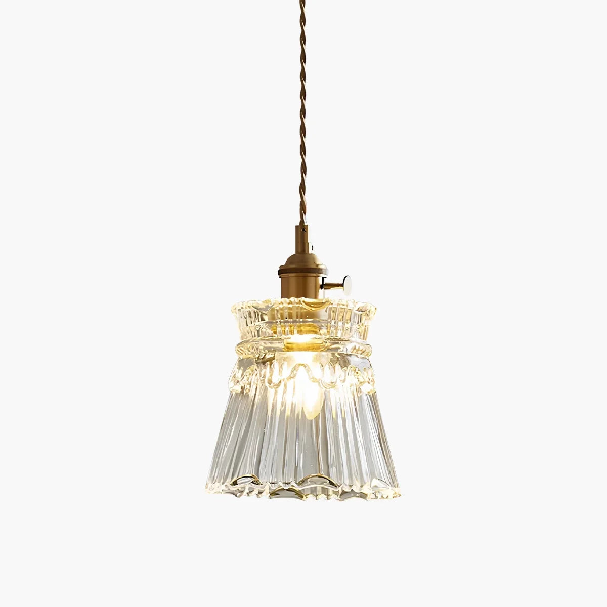 Hanglamp Glas Brons Verstelbare Kabel Woonkamer Eettafel Transparante Glazen Hanglamp Sfeerverlichting Vintage | Sansoti