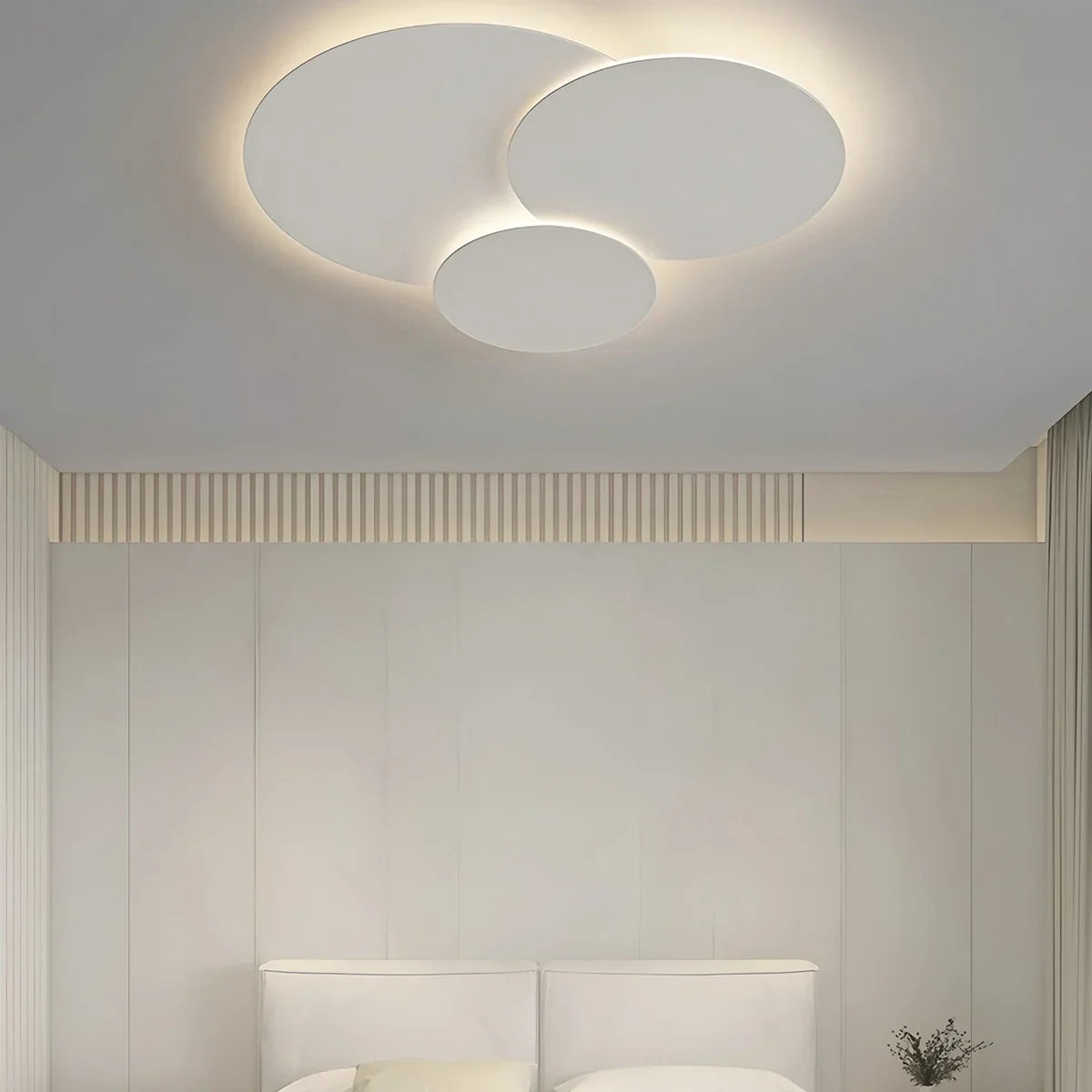 LED Ceiling Lamp Adjustable Discs White Dimmable Living Room Bathroom Modern Designer Lamp Ceiling Lighting with Remote Control | Sansoti