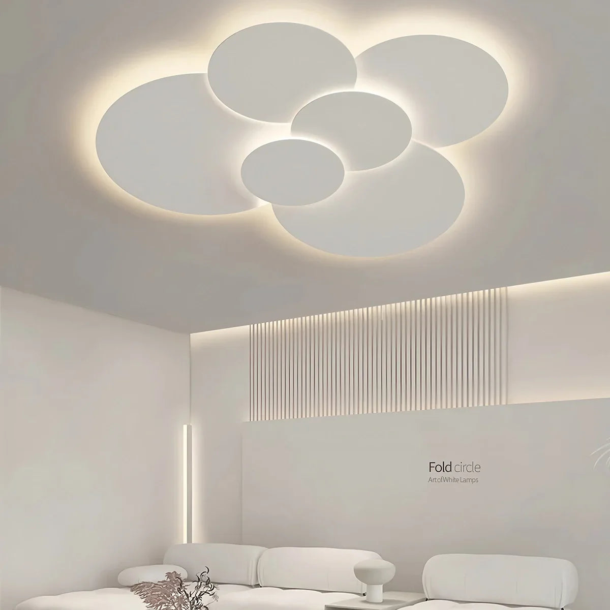 LED Ceiling Lamp Adjustable Discs White Dimmable Living Room Bathroom Modern Designer Lamp Ceiling Lighting with Remote Control | Sansoti