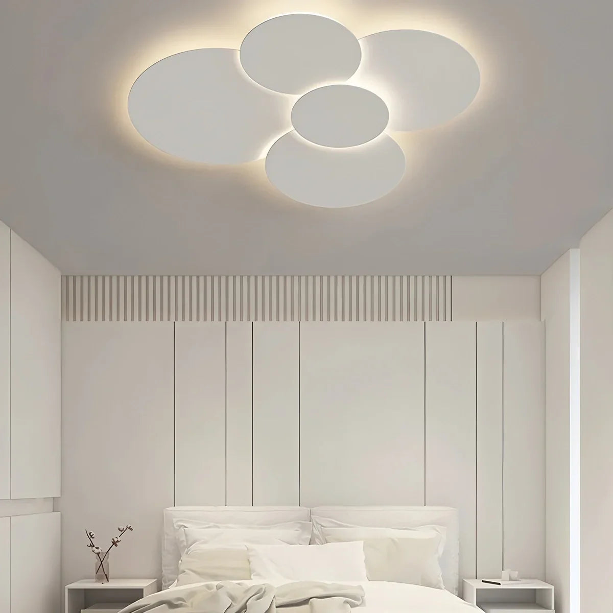 LED Ceiling Lamp Adjustable Discs White Dimmable Living Room Bathroom Modern Designer Lamp Ceiling Lighting with Remote Control | Sansoti