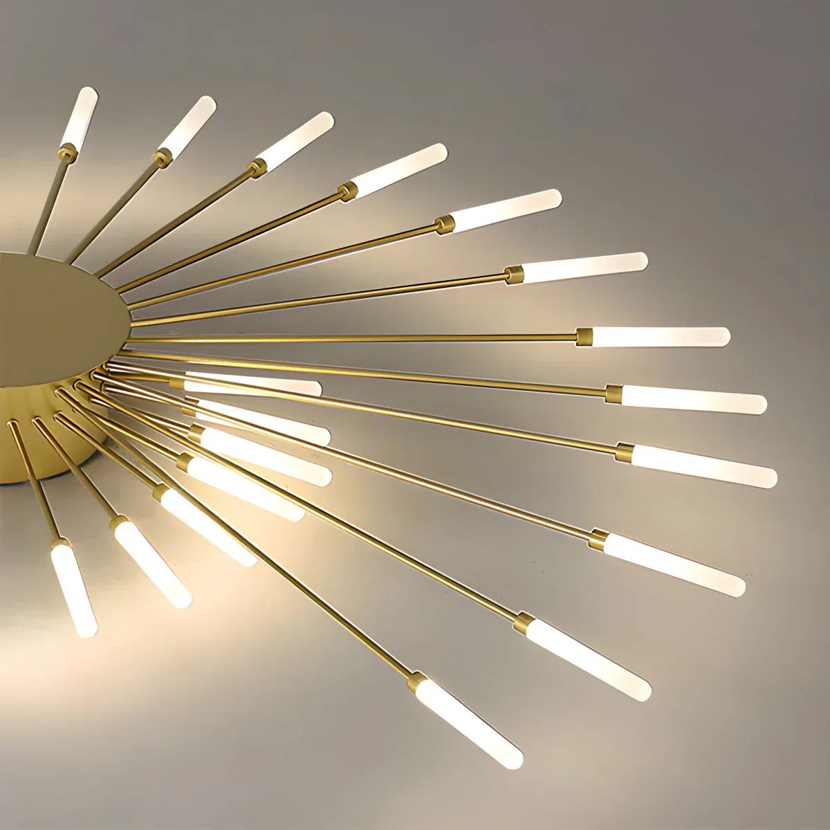LED Ceiling Lamp Metal 20-42 Light Points Black Gold Living Room Dining Room Star Shape Design Dimmable Modern Lighting Large Spaces | Sansoti