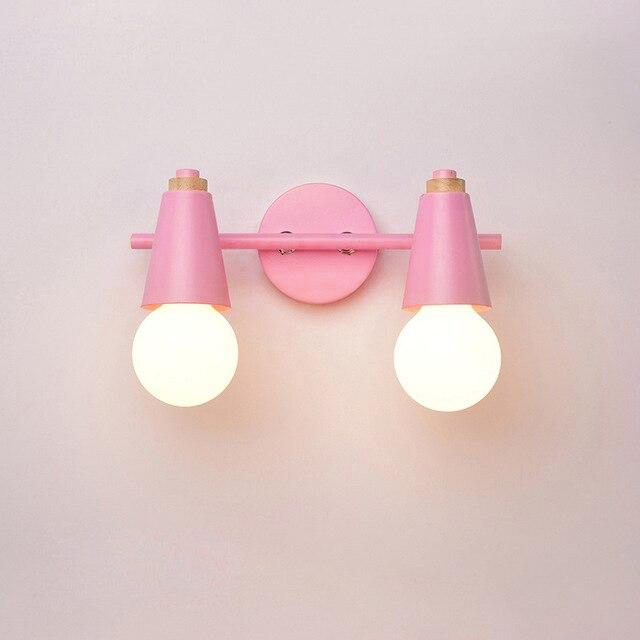 Wandlamp Metaal Hout 2 of 3 Lichts E27 Gekleurd Modern Slaapkamer Woonkamer | Sansoti