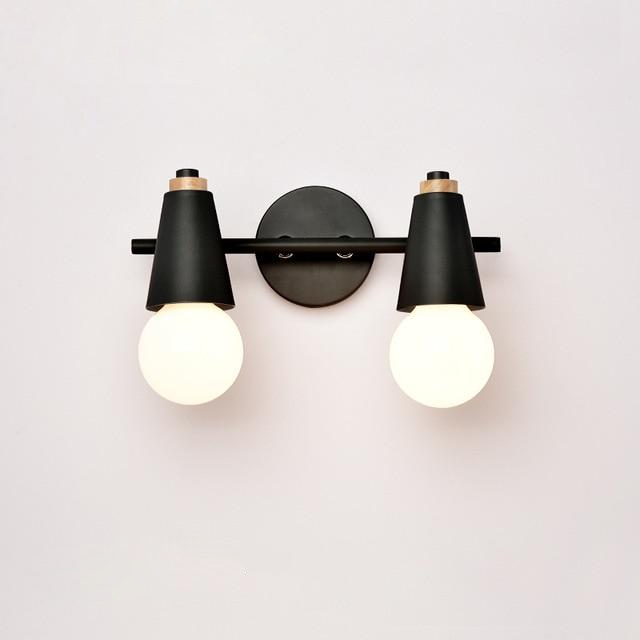Wandlamp Metaal Hout 2 of 3 Lichts E27 Gekleurd Modern Slaapkamer Woonkamer | Sansoti