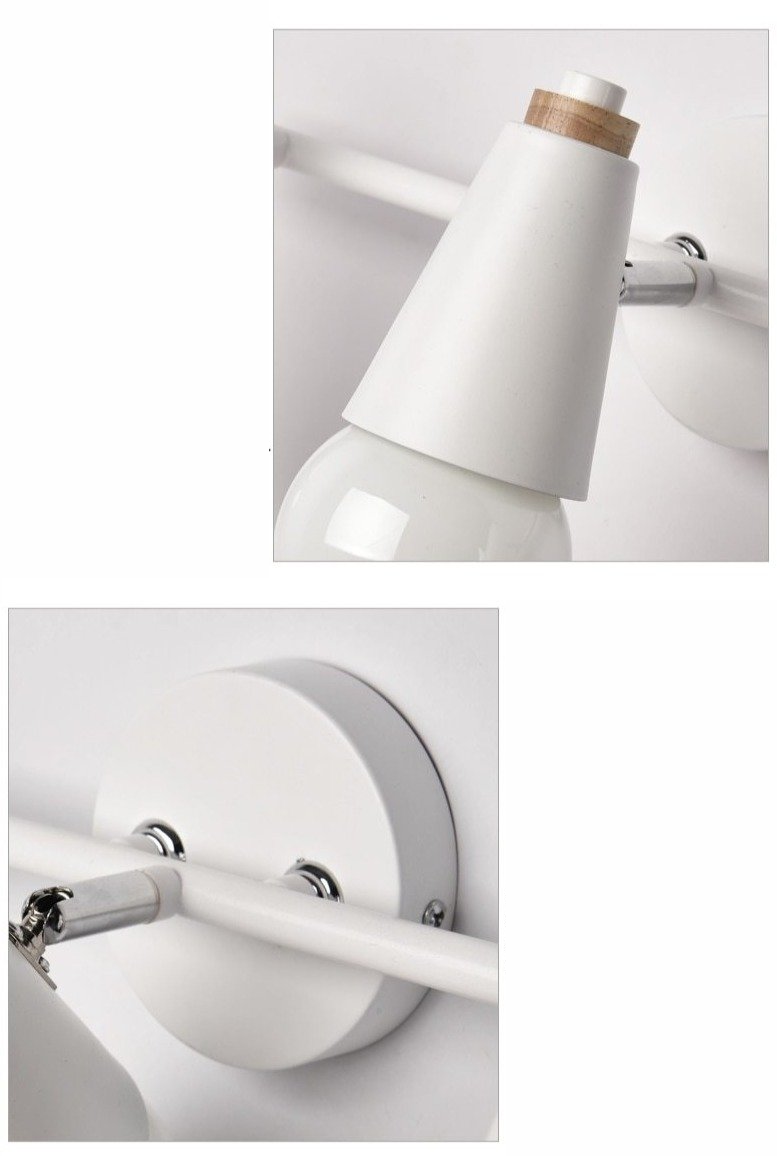 Wandlamp Metaal Hout 2 of 3 Lichts E27 Gekleurd Modern Slaapkamer Woonkamer | Sansoti