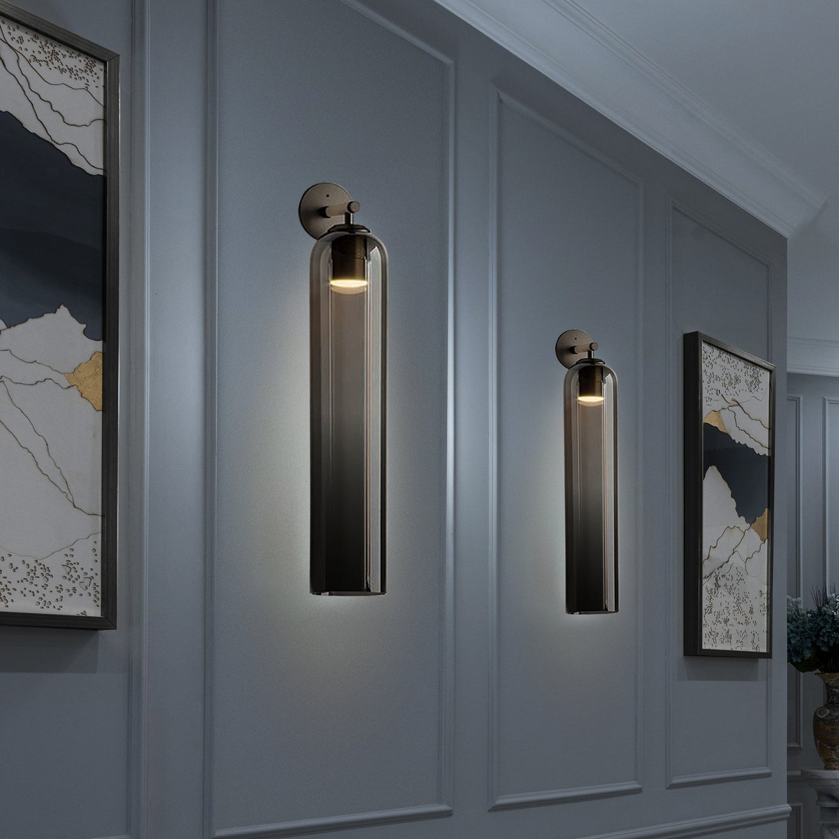 Glass Wall Lamp with Cylinder Shape – Elegant Indoor Wall Lighting | Sansoti