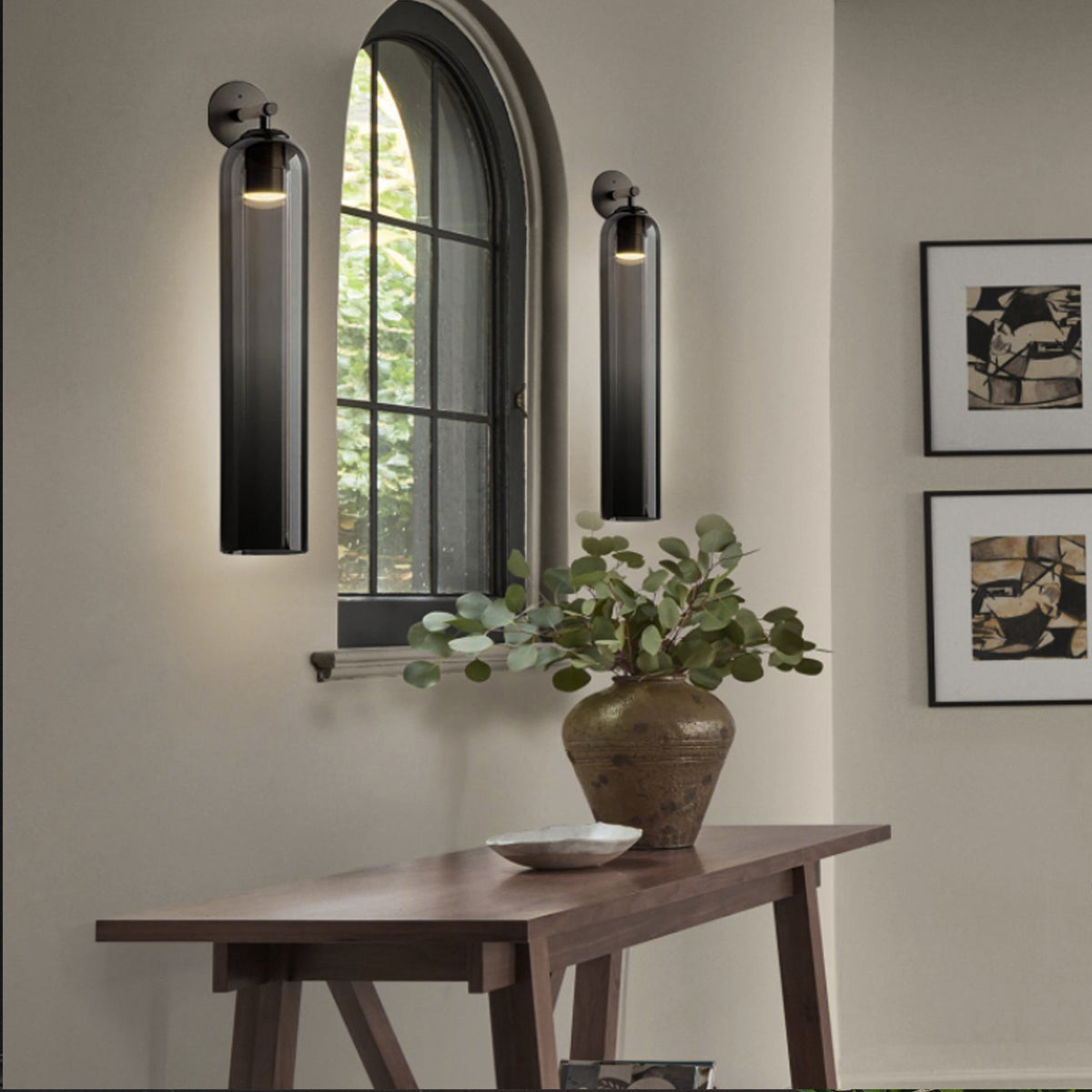 Glass Wall Lamp with Cylinder Shape – Elegant Indoor Wall Lighting | Sansoti
