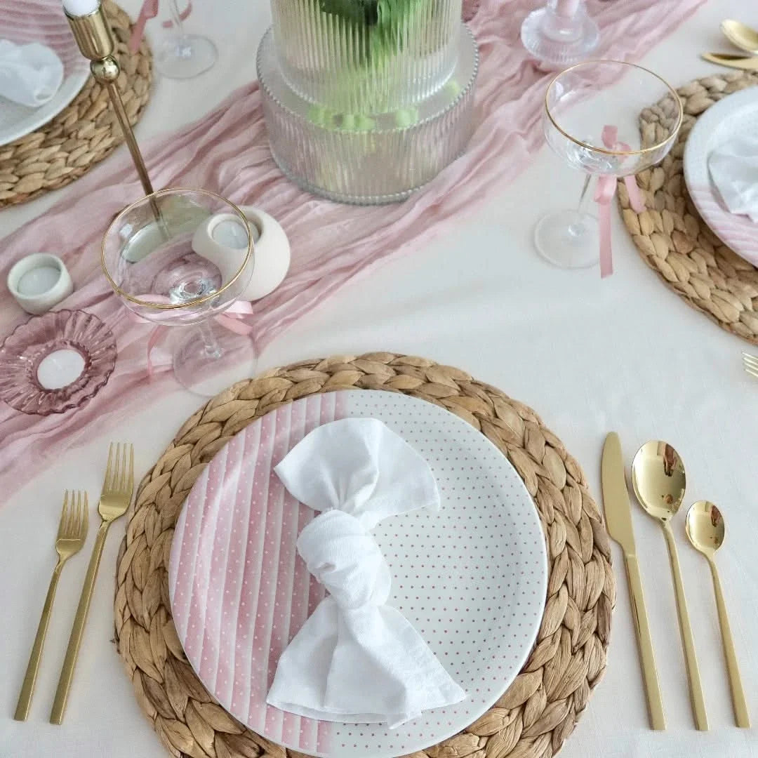Bestekset 30-delig RVS 18/10 Goud Zwart Zilver Rosé Tafelbestek Modern Design Duurzaam Dagelijks Gebruik | Sansoti