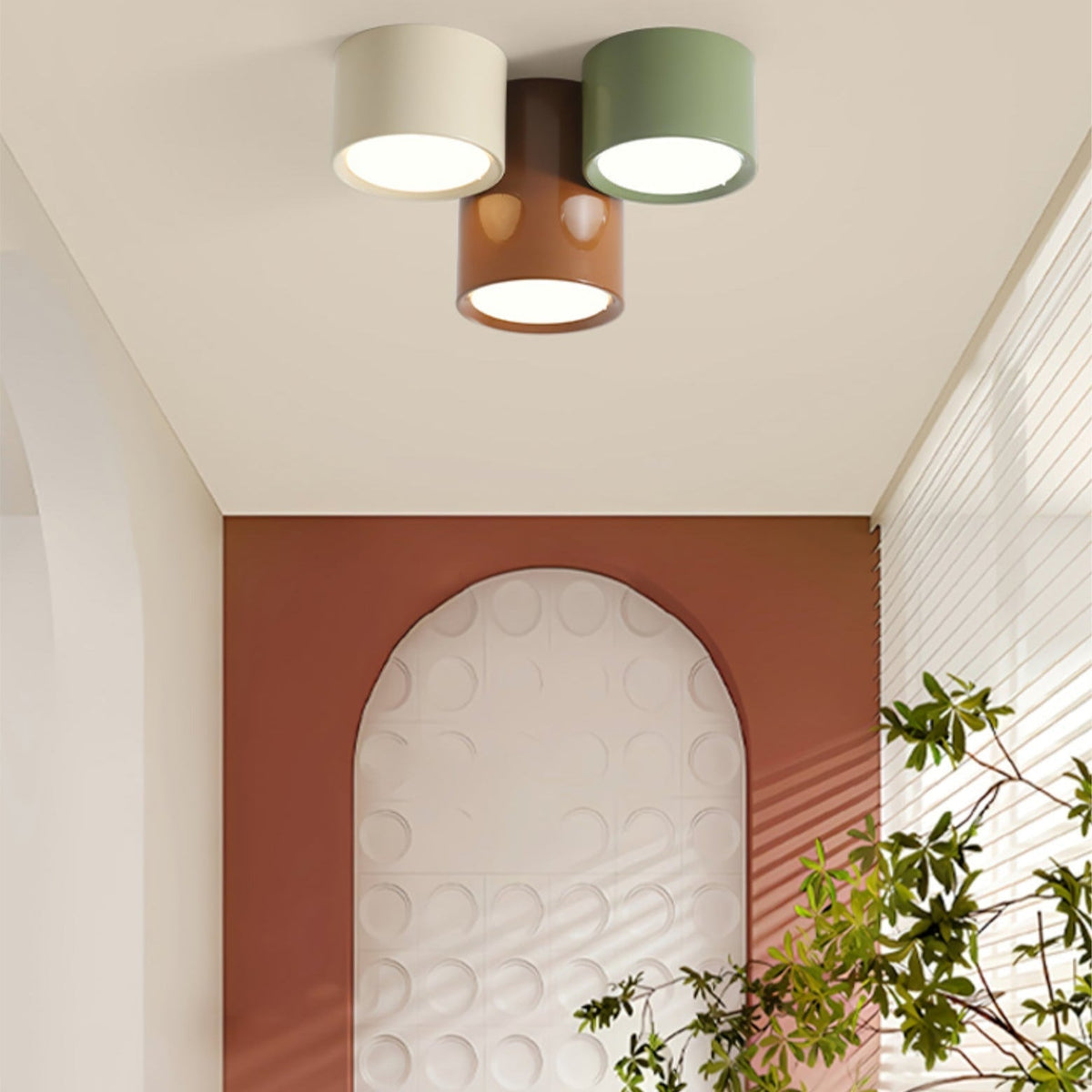 Ceiling Light Colored Metal Cylindrical Design Warm Light Bedroom Hallway Children's Room Living Room Ambient Lighting | Sansoti