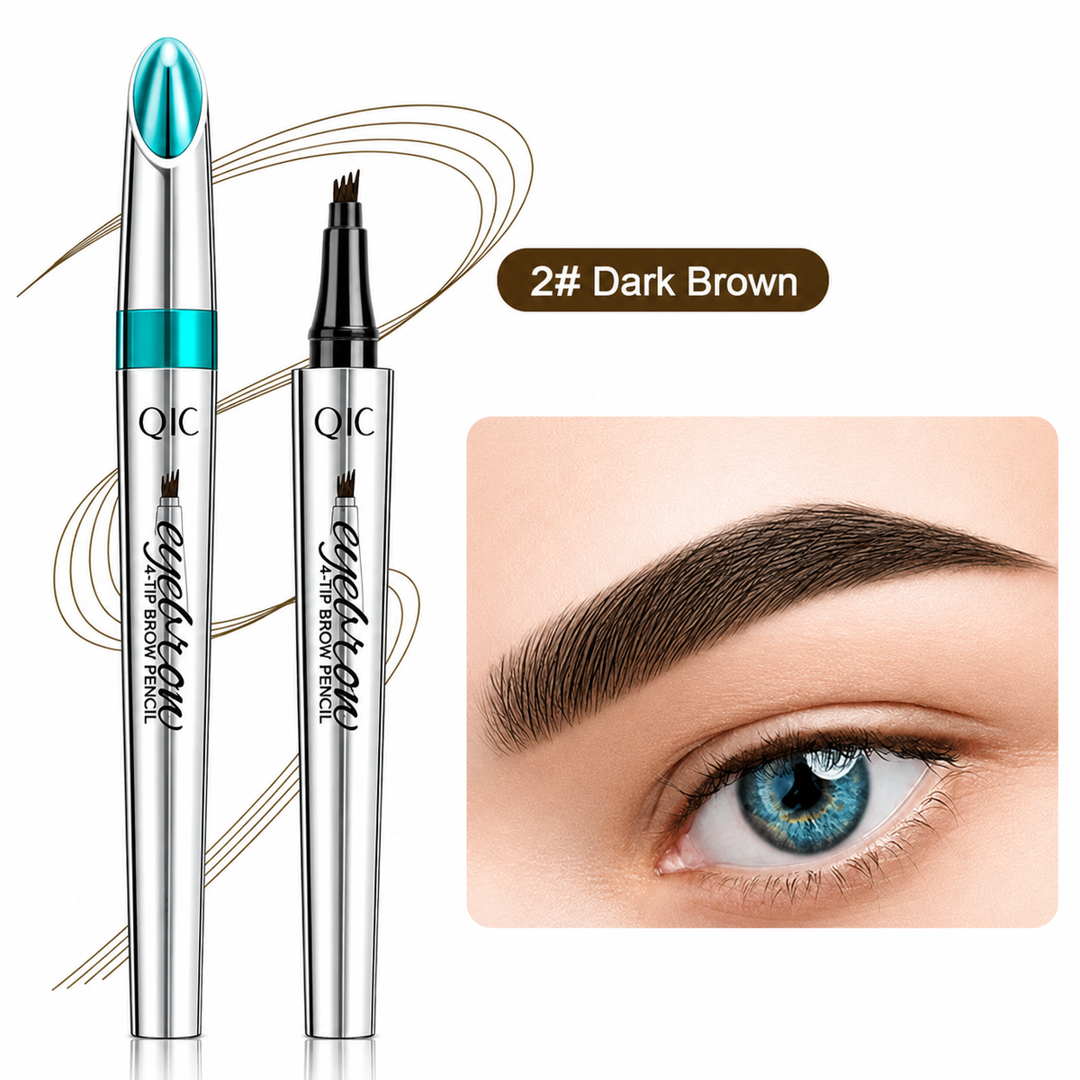 Eyebrow Pencil with 4 Tips Waterproof Microblading Styling Pen for Natural Hair Look Durable up to 36 Hours Long-Lasting | Sansoti