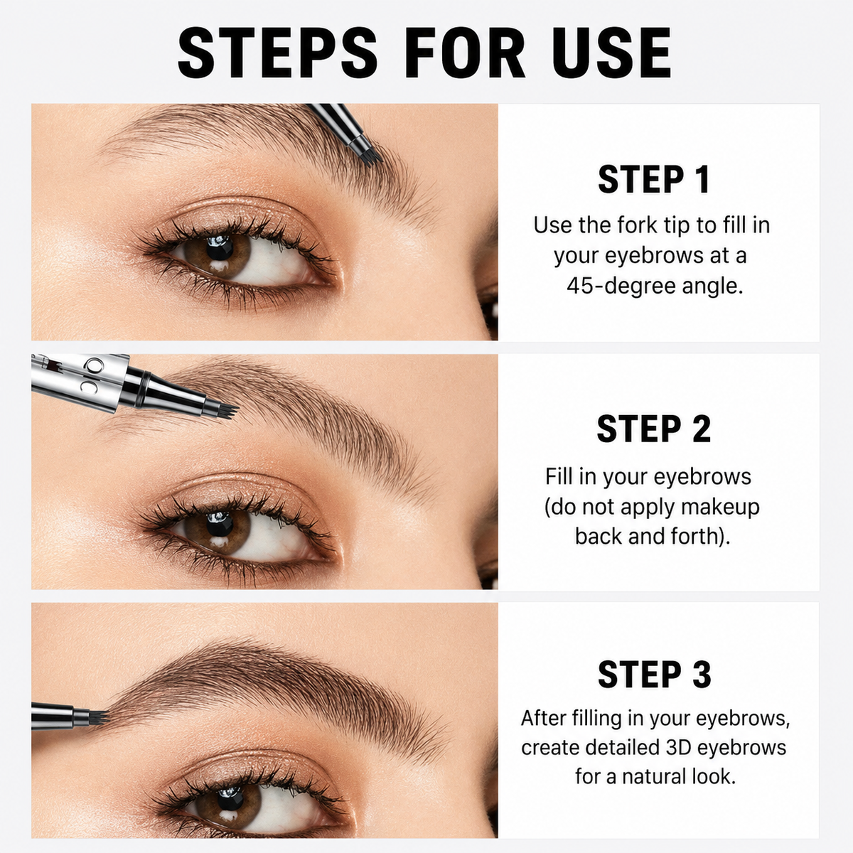 Eyebrow Pencil with 4 Tips Waterproof Microblading Styling Pen for Natural Hair Look Durable up to 36 Hours Long-Lasting | Sansoti