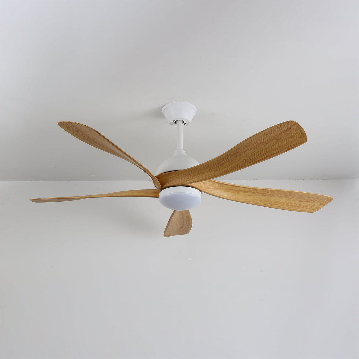 Modern Ceiling Fan with Integrated LED Lighting in Wood and Metal | Remote Control 6-Speed Dimmable for Living Room Bedroom Energy Efficient Quiet Design 107cm 132cm | Sansoti